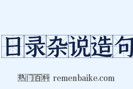 日录杂说造句是什么意思的图片